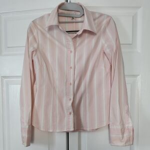 Old Navy Pink Striped Blouse